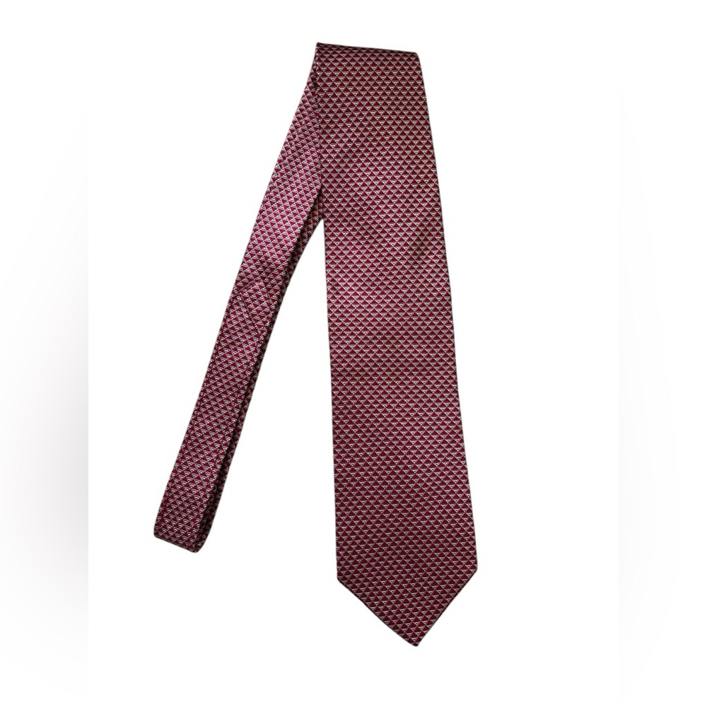Roundtree & York Elegant Red Gray Patterned Men's Silk Tie